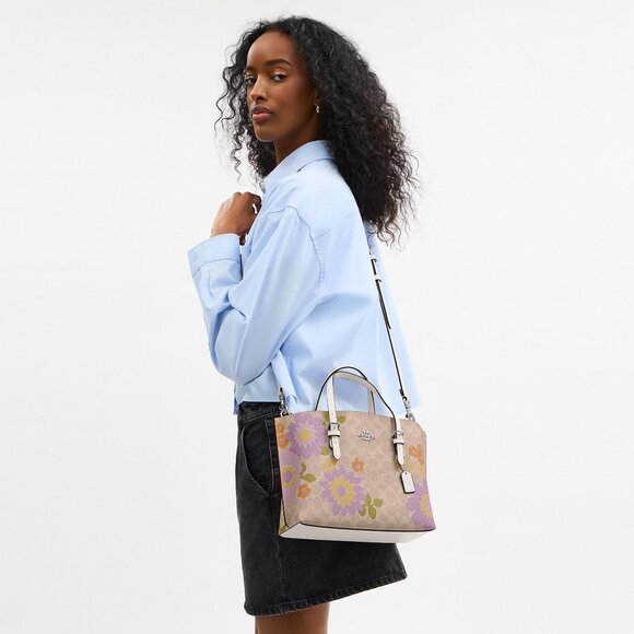 Customer Appreciation Drawing Coach Mollie Tote Bag 25 In Signature Canvas - Picture 1 of 8